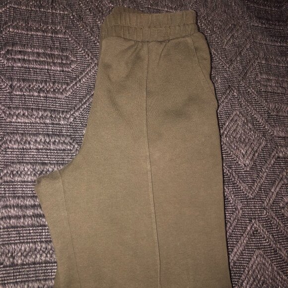 Women's High-Rise Regular Fit Tapered Ankle Knit Pants - A New Day™ Olive - Picture 3 of 4